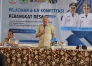 Bupati Pinrang membuka kegiatan pelatihan dan uji kompetensi perangkat desa ke-II berlangsung di MS Hotel