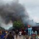 Toko Kelontong Ludes Terbakar akibat percikan api dari BBM yang menyambar ke salah satu kabel yang ada di TKP kejadian