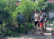 Sambut HUT RI ke-80, Plt. Danramil 1420-01/Panca Lautang dan Warga Desa Lise Gotong Royong Bersihkan Lingkungan