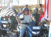 Keren, Ribuan rider dari berbagi komunitas mamadati kegiatan Merdeka Ride yang di lepas langsung oleh Bupati pinrang