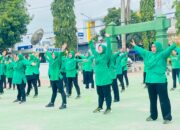 Jaga Kebugaran dan Soliditas, Persit KCK Cab XLIV Dim 1420 Sidrap Gelar Senam Bersama