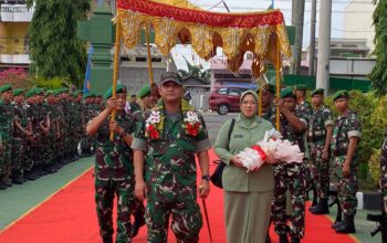 Kodim 1420/Sidrap Gelar Tradisi Penyambutan Resmi Dandim Baru, Letkol Inf Andi Zulhakim Asdar, S.Hub.Int