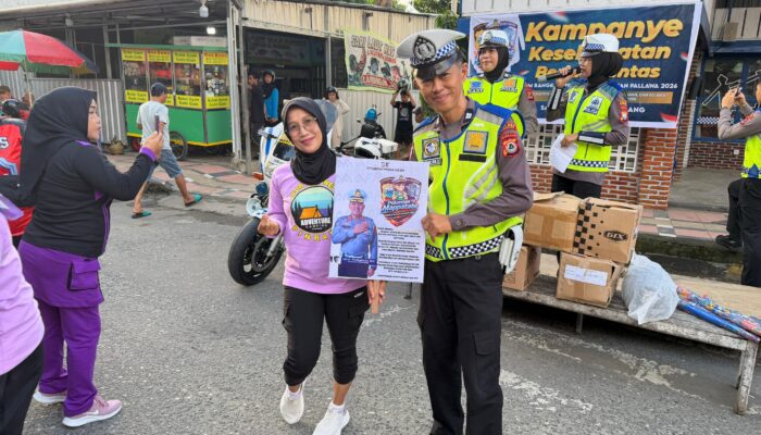 Hari ke-7 Ops Keselamatan Pallawa 2026, Satlantas Polres Pinrang Edukasi Masyarakat di Car Free Day