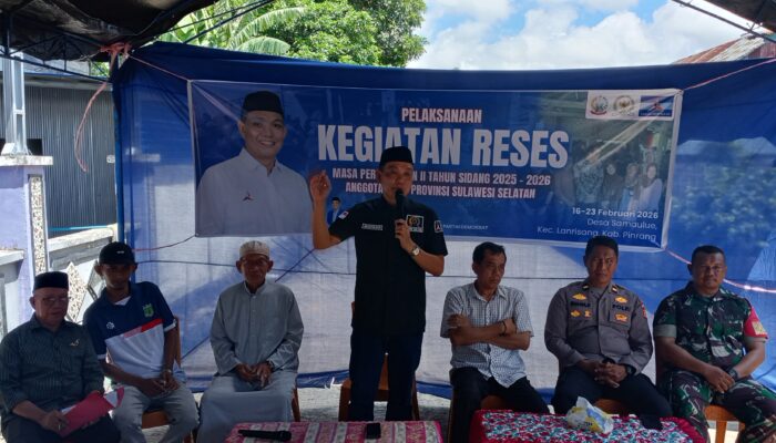 H.Muhtadin anggota DPRD provinsi Sulsel komisi D dari partai Demokrat Gelar Reses di desa samaulue kecamatan Lanrisang