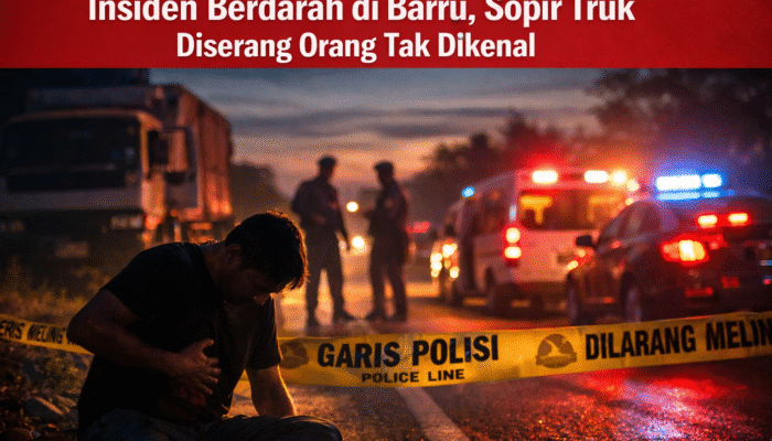 Insiden Berdarah di Barru, Sopir Truk Diserang Orang Tak Dikenal