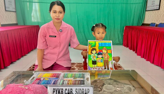 Lomba Mewarnai HUT YKB-46, TK Bhayangkari 21 Sidrap Sabet Juara 3