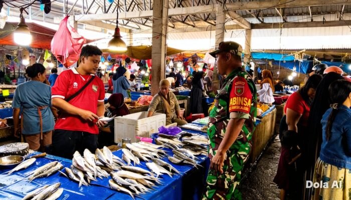 Pastikan Harga Sesuai Standar, Sertu Suburham Pantau Pasar Sentral Pangkajene