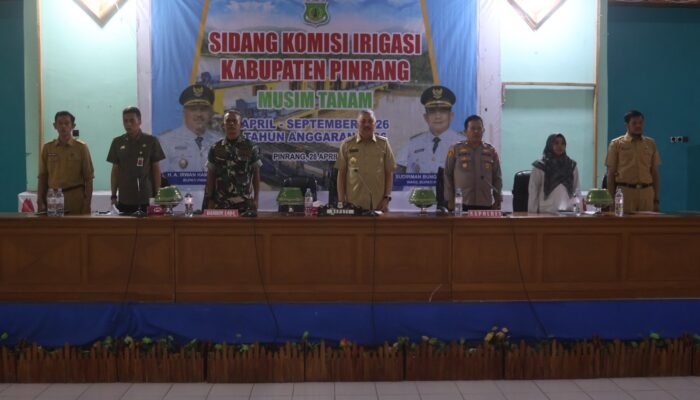 Bupati Pinrang rapat pelaksanaan Sidang komisi Irigasi yang digelar di ruang pola kantor bupati Pinrang