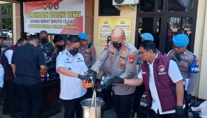 Polres Pinrang gelar pemusnaan barang bukti narkoba 3,2 kilogram