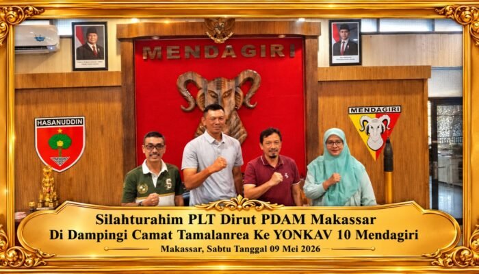 PLT Dirut PDAM Kota Makassar dan Camat Tamalanrea Bersilaturahmi ke YONKAV 10/Mendagiri, Dilanjutkan Pengenalan Olahraga Menembak