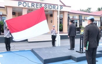 Hari Lahir Pancasila 2026, Polres Sidrap Gelar Pengibaran Bendera