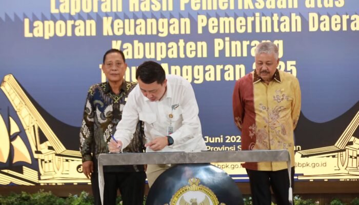 Pemkab Pinrang kembali meraih WTP yang ke 14 dari BPK RI