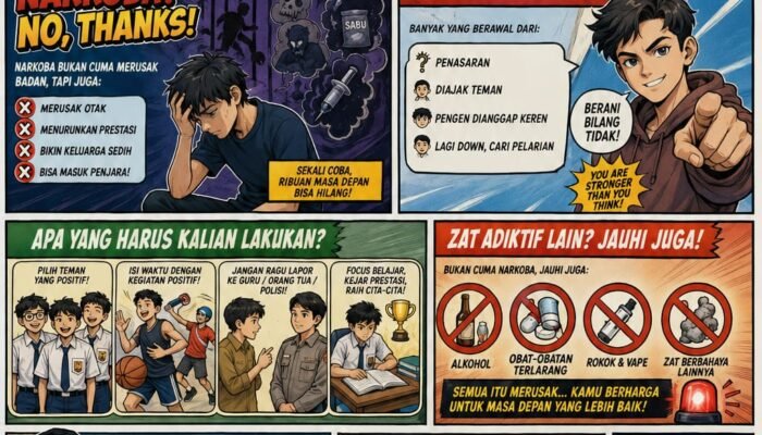 KAPOLSEK UJUNG BULU BERIKAN SOSIALISASI DAN EDUKASI BAHAYA NARKOBA