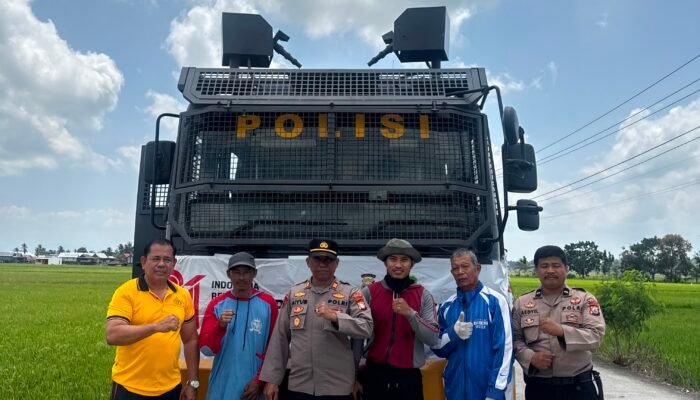 AKP Aiyub Pimpin Aksi Kemanusiaan, Water Cannon Polres Sidrap Basahi Sawah 80 Are yang Mengering