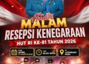 Pemkab Pinrang akan menggelar malam resepsi kenegaraan penutupan puncak HUT RI ke 81 akan di hibur oleh Quick Band