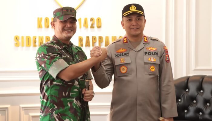 Sambangi Kodim 1420, Kapolres Sidrap Tegaskan TNI-Polri Solid