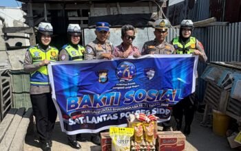HUT Lalu Lintas ke-71, Satlantas Polres Sidrap Bagikan Sembako