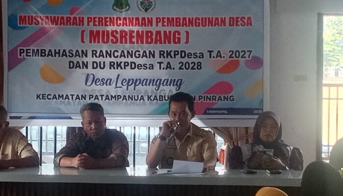 Pemdes leppangang gelar Musrembang pembahasan Rancangan RKPDesa T.A 2027 dan DU RKPDesa T.A 2028