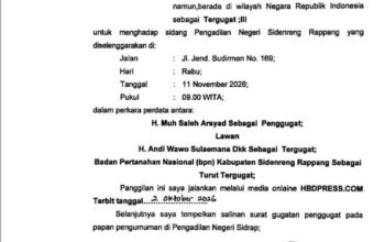 PN Sidrap Terbitkan Panggilan Umum untuk Andi Besse Sulaeman dalam Perkara Perdata