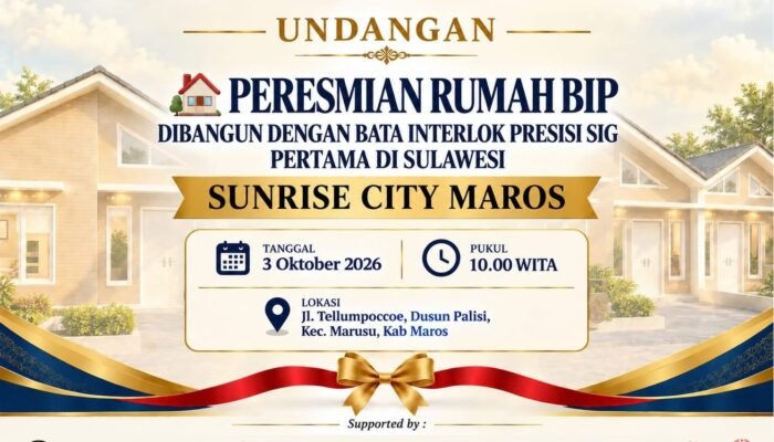 Rumah BIP Sunrise City Maros Akan Diresmikan, Pionir Penggunaan Bata Interlok Presisi SIG di Sulawesi