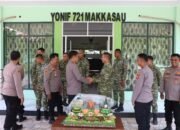 Wakapolres Pinrang Silaturahmi ke Yonif 721/Makkasau, Perkuat Sinergitas TNI-Polri