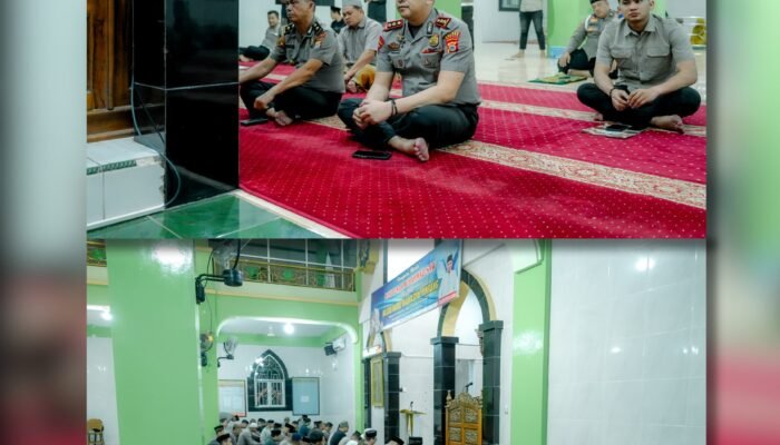 Kapolres Pinrang bersama PJU dan Personil Polres Pinrang Safari Subuh di Masjid Jami Nurul Iman